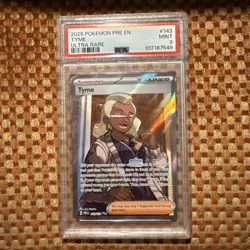 2025 POKEMON PRE EN-PRISMATIC EVOLUTIONS ULTRA RARE #143 TYME PSA 9 MINT 🔥🔥 - Image 1