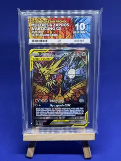 Pokemon Moltres Zapdos Articuno GX SM210 Hidden Fates | Ace 10 PERFECT SUBGRADE - Image 1