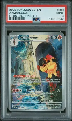 2023 POKEMON SVI EN-SCARLET & VIOLET ILLUSTRATION RARE #203 ARMAROUGE PSA 9 - Image 1
