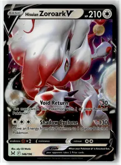 Hisuian Zoroark V ⭐ 146/196 Holo Rare V Lost Origin 2022 Pokemon NM - Image 1