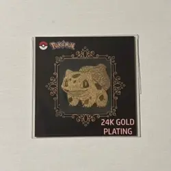 24k Gold Plated Pokemon Sticker (2023 Korean) - Bulbasaur and Pikachu Set - Image 1