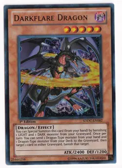 Yugioh Darkflare Dragon SDDC-EN002 Ultra Rare 1st Ed NM - Image 1