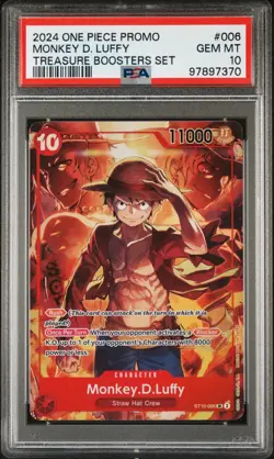 2024 One Piece Promos Monkey D. Luffy #006 Treasure Boosters Set PSA 10 GEM MINT - Image 1