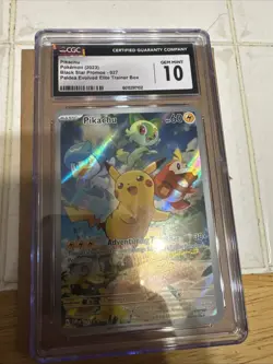 Pokemon Pikachu TCG Promo Holo Black Star Paldea Evolved Card 027 Gem Mint 10 - Image 1