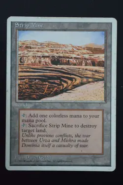 Magic The Gathering MTG STRIP MINE Fourth Edition HP Heavily Played - Image 1