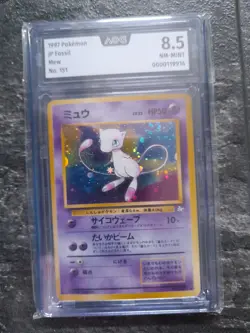 1997 Pokemon Japanese Fossil Mew Holo #151 AOG 8.5 no PSA vintage NM/Mint Swirl - Image 2