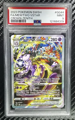 Mewtwo Vstar PSA 9 Mint Crown Zenith Pokemon Card GG44 - Image 1