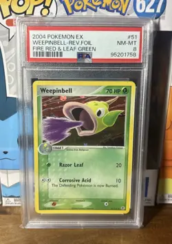 Pokemon PSA 8 NM-MT Weepinbell 51/112 EX FireRed LeafGreen Rev Holo 2010 - Image 1