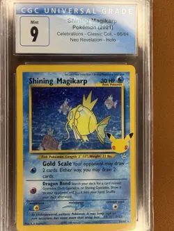 Pokemon Shining Magikarp 66/64 Celebrations: Classic Collection Holo CGC 9 - Image 1