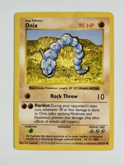 Onix 1999 Pokemon Game Shadowless Base Set * #56/102 * Damaged - Image 1