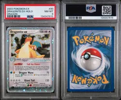 Pokemon 2003 Dragonite EX Dragon Holo Ultra Rare English #90/97 PSA 8 - Image 3
