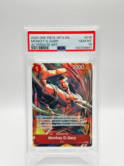 PSA 10 Monkey.D.Garp (Alternate Art) OP13-016 Carrying On His Will One Piece TCG - Image 1