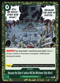 Because the Side of Justice Will Be Whichever Side Wins!! OP05-037 One Piece TCG - Image 1