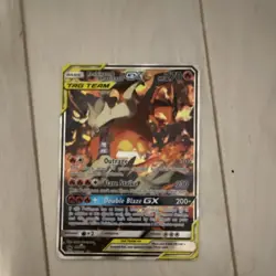 Pokemon Reshiram & Charizard GX TAG TEAM SM201 Promo Holo HP 270 Card - Image 1