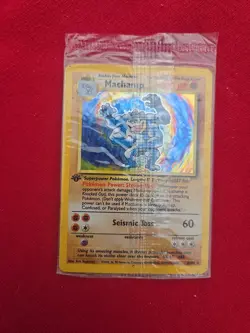 Perfect Condition Original Seal First Edition Machamp Holographic Pokemon Card - Image 1