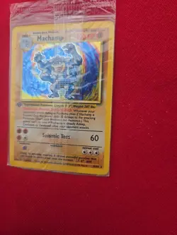 Perfect Condition Original Seal First Edition Machamp Holographic Pokemon Card - Image 4