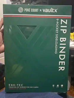 Poke Court Edition Vault X Exclusive 9-Pocket Exo-Tec Zip Binder Green 360 Cards - Image 1