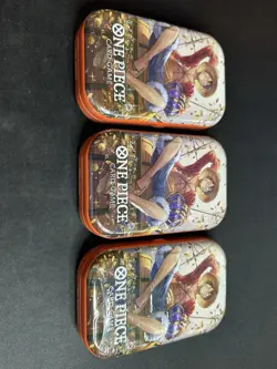 3 Tins - Bandai One Piece Card Game Tin Pack Set Vol.2 Kit English Luffy - Image 3