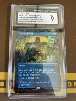 CGC 9 Force of Will (Borderless) - Dominaria Remastered (DMR) - Image 1