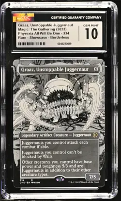 GRAAZ, UNSTOPPABLE JUGGERNAUT Phyrexia One Borderless Manga Rare CGC 10 MTG - Image 1