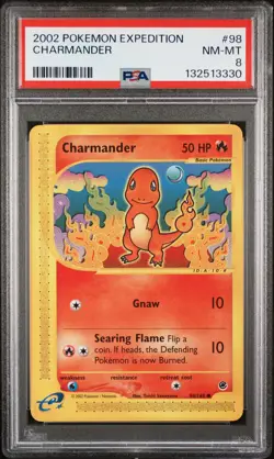2002 POKEMON EXPEDITION #98 CHARMANDER PSA 8 - Image 1