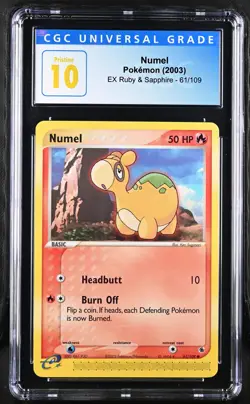 2003 Pokemon EX Ruby & Sapphire Numel #61 CGC 10 PRISTINE LOW POP - Image 1