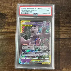 Mewtwo & Mew GX 71/236 Unified Minds Tag Team Pokemon Card PSA 9 MINT - Image 1