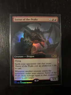 MTG English Extended Art Terror of the Peaks NM Foil Magic 2021 Core Set - Image 1