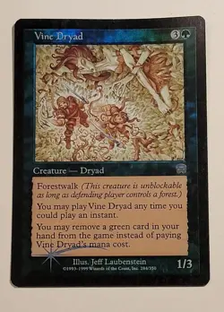 Vine Dryad Mercadian Masques Foil MTG Magic 1999 Jeff Laubenstein Green - Image 1