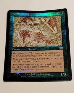 Vine Dryad Mercadian Masques Foil MTG Magic 1999 Jeff Laubenstein Green - Image 2