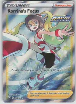 Pokemon TCG Korrina's Focus (Full Art) Ultra Rare SWSH05: Battle Styles 160/163 - Image 1