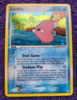 Luvdisc 7/100 Crystal Guardians Holo Rare Pokemon *Swirl* *NICE* - Image 1