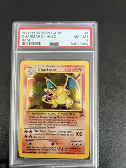 2000 POKEMON GAME BASE II #4 CHARIZARD-HOLO BASE II PSA 8 - Image 3