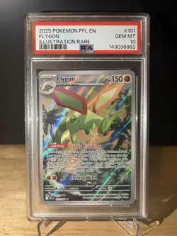 2025 POKEMON FLYGON 101 PHANTASMAL FLAMES ILLUSTRATION RARE PSA 10 - Image 1