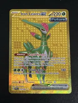 Iron Leaves ex 213/162 Pokemon Temporal Forces Hyper Rare Gold Holo NM - Image 1