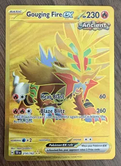 POKEMON TCG Gouging Fire ex 214/162 SV05: Temporal Forces Holo - Image 1