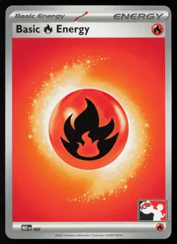Pokemon Basic Fire Energy - 002 MEE Prize Pack Series 8 Non-Holo Pack Fresh - NM - Image 1