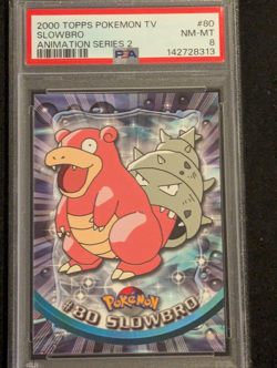 2000 Topps Pokemon Tv Animation Series 2 #80 Slowbro PSA 8 Near Mint BLUE LABEL - Image 1