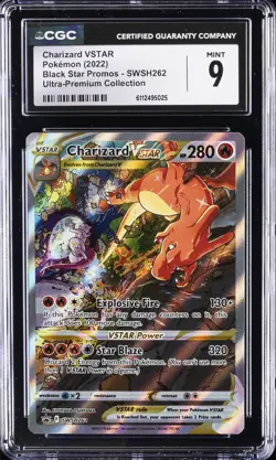 2022 POKEMON BLACK STAR PROMOS ULTRA-PREM COLL #SWSH262 CHARIZARD VSTAR CGC 9 - Image 1