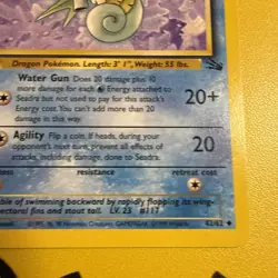 Pokemon TCG Seadra Fossil 42/62 Regular 1999-2000 Wizards Base Set Uncommon - Image 5
