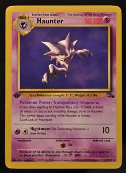 Haunter 21/62 Fossil Pokemon Card Rare 1st Edition WOTC - Image 1