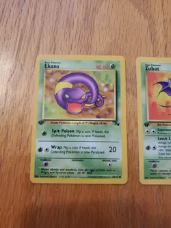 Pokemon Card 1st Edition **Ekans** - Fossil Set # 46/62 -& Zubat #57/62 - Image 3