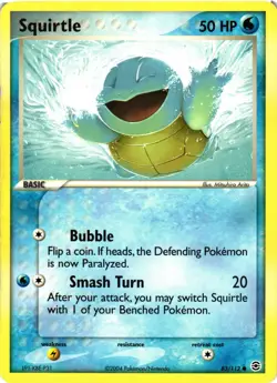 Pokemon TCG Squirtle EX FireRed & LeafGreen Card 83/112 Regular Common DMG - Image 1