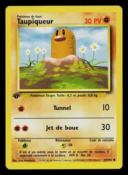 Pokemon Card - Diglett Base Set 1st Edition French 47/102 Common - Image 1