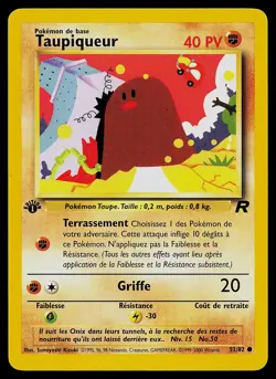 Pokemon Card - Diglett Taupiqueur Team Rocket French 52/82 1st Edition - Image 1