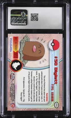 CGC 9 MINT Diglett Topps 2000 Chrome Series 1 50 Chrome Pokemon Card - Image 2