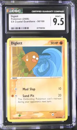 CGC 9.5 MINT+ Diglett 2006 EX Crystal Guardians 50/100 Pokemon Card - Image 1