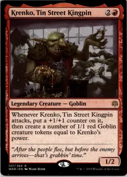 Krenko, Tin Street Kingpin R War of the Spark 137 NM MTG x1 - Image 1
