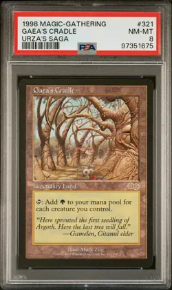 1998 MTG URZA'S SAGA #321 GAEA'S CRADLE PSA 8 - Image 1