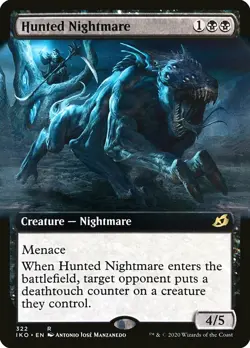 1x Hunted Nightmare - NM MTG Foil - Extended Art Ikoria - Image 1
